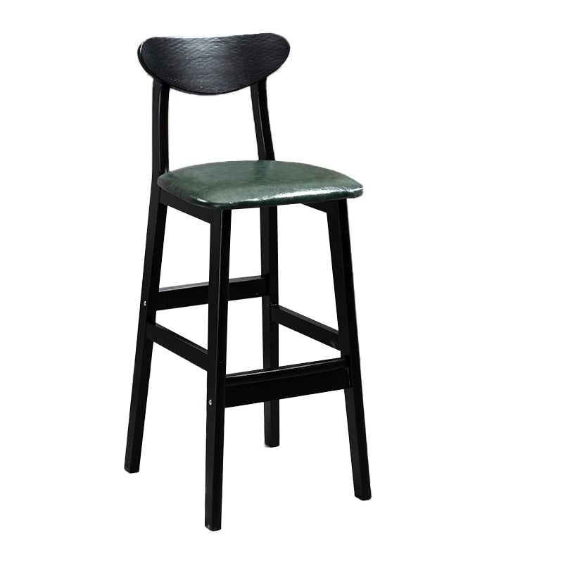 Sgabelli da bar imbottiti da bar in legno solido industriale con gambe nere