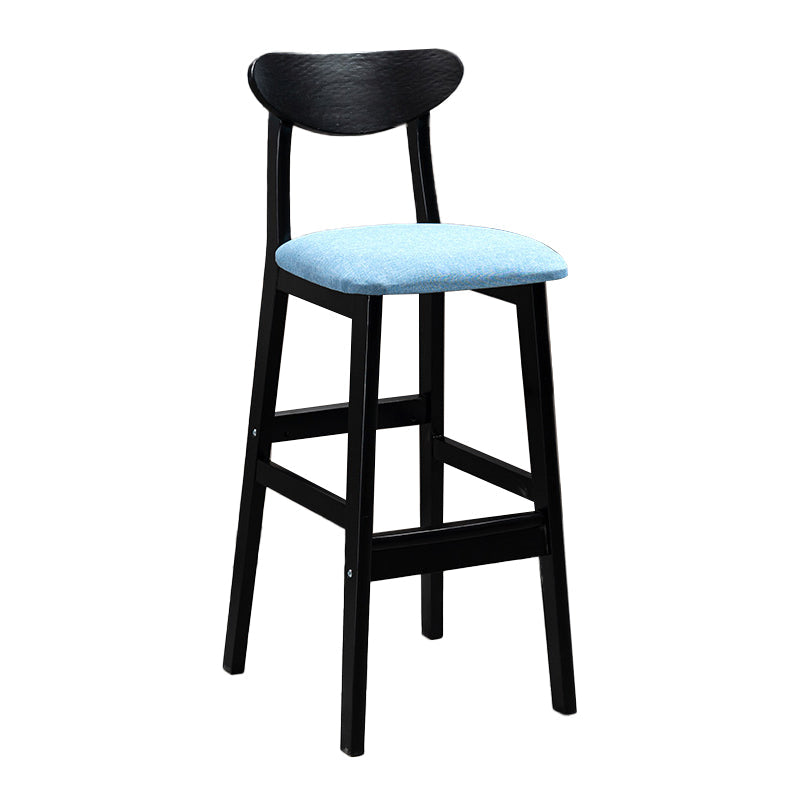 Sgabelli da bar imbottiti da bar in legno solido industriale con gambe nere