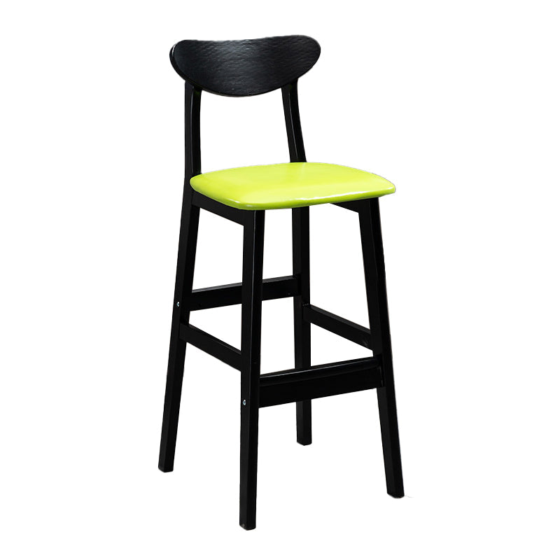 Sgabelli da bar imbottiti da bar in legno solido industriale con gambe nere