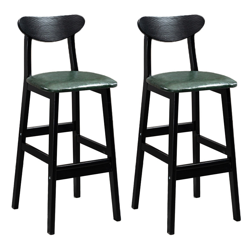 Sgabelli da bar imbottiti da bar in legno solido industriale con gambe nere