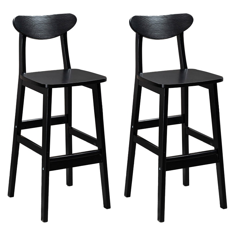 Sgabelli da bar imbottiti da bar in legno solido industriale con gambe nere