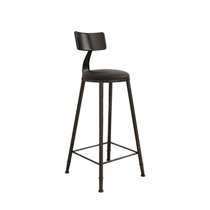 Contemporary Round Dining Stools Metal Barstools with Footrest 1 Piece Upholstered Clearhalo 'Bar Furniture' 'Bar Stools' 'bar_stools' 'furn' 'furn_bar_stools' 'Furniture' 'Kitchen & Dining Furniture' 7096658
