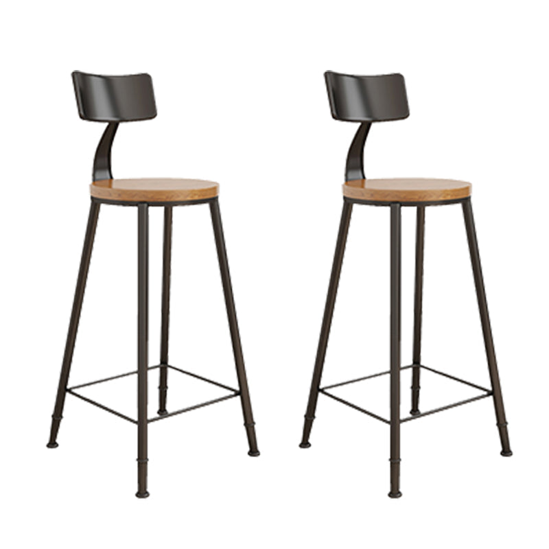 Contemporary Round Dining Stools Metal Barstools with Footrest 2 Piece Set Non-Upholstered Clearhalo 'Bar Furniture' 'Bar Stools' 'bar_stools' 'furn' 'furn_bar_stools' 'Furniture' 'Kitchen & Dining Furniture' 7096663