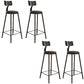 Contemporary Round Dining Stools Metal Barstools with Footrest 4 Piece Set Upholstered Clearhalo 'Bar Furniture' 'Bar Stools' 'bar_stools' 'furn' 'furn_bar_stools' 'Furniture' 'Kitchen & Dining Furniture' 7096665