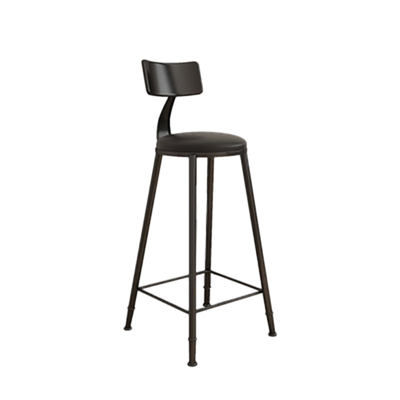 Contemporary Round Dining Stools Metal Barstools with Footrest Clearhalo 'Bar Furniture' 'Bar Stools' 'bar_stools' 'furn' 'furn_bar_stools' 'Furniture' 'Kitchen & Dining Furniture' 7096666