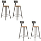 Contemporary Round Dining Stools Metal Barstools with Footrest 4 Piece Set Non-Upholstered Clearhalo 'Bar Furniture' 'Bar Stools' 'bar_stools' 'furn' 'furn_bar_stools' 'Furniture' 'Kitchen & Dining Furniture' 7096667