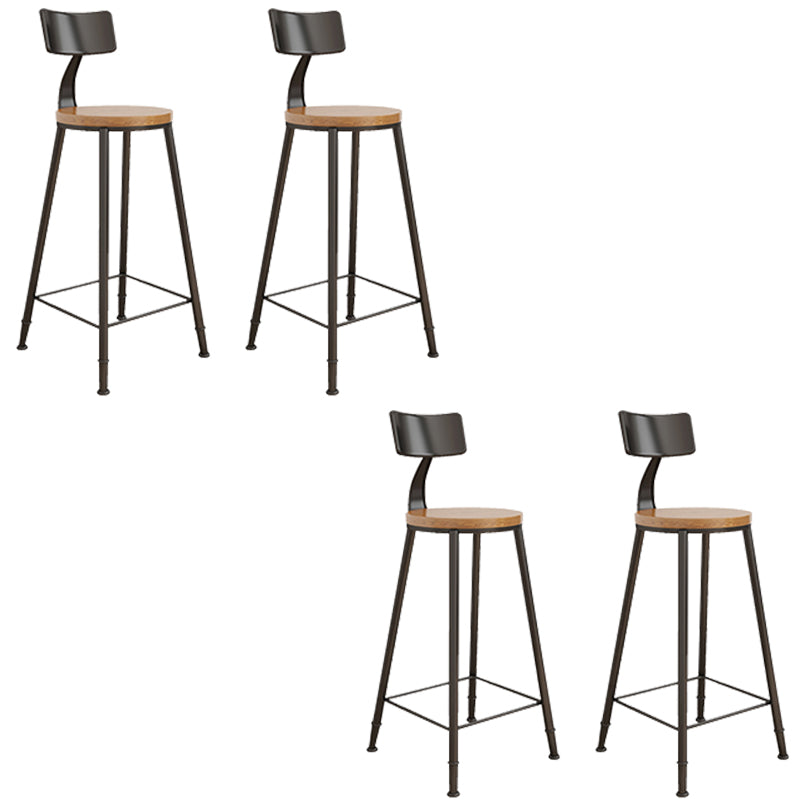 Contemporary Round Dining Stools Metal Barstools with Footrest 4 Piece Set Non-Upholstered Clearhalo 'Bar Furniture' 'Bar Stools' 'bar_stools' 'furn' 'furn_bar_stools' 'Furniture' 'Kitchen & Dining Furniture' 7096667