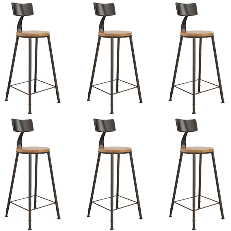 Contemporary Round Dining Stools Metal Barstools with Footrest 6 Piece Set Non-Upholstered Clearhalo 'Bar Furniture' 'Bar Stools' 'bar_stools' 'furn' 'furn_bar_stools' 'Furniture' 'Kitchen & Dining Furniture' 7096671