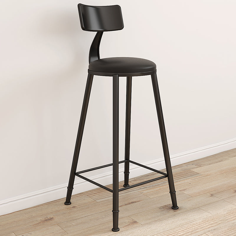 Contemporary Round Dining Stools Metal Barstools with Footrest Clearhalo 'Bar Furniture' 'Bar Stools' 'bar_stools' 'furn' 'furn_bar_stools' 'Furniture' 'Kitchen & Dining Furniture' 7096674