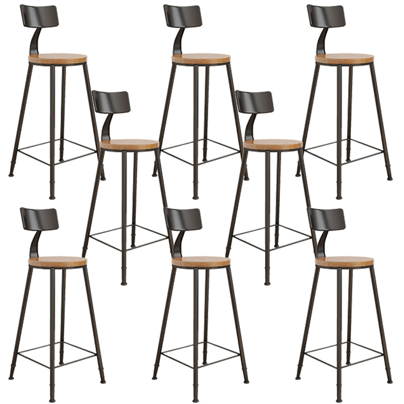 Contemporary Round Dining Stools Metal Barstools with Footrest 8 Piece Set Non-Upholstered Clearhalo 'Bar Furniture' 'Bar Stools' 'bar_stools' 'furn' 'furn_bar_stools' 'Furniture' 'Kitchen & Dining Furniture' 7096675