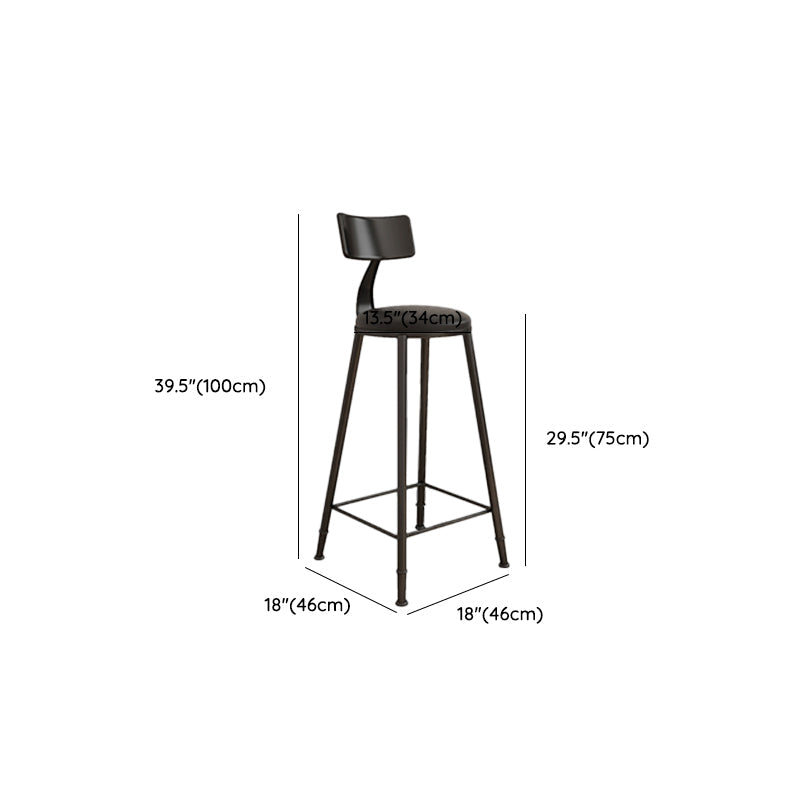 Contemporary Round Dining Stools Metal Barstools with Footrest Clearhalo 'Bar Furniture' 'Bar Stools' 'bar_stools' 'furn' 'furn_bar_stools' 'Furniture' 'Kitchen & Dining Furniture' 7096676