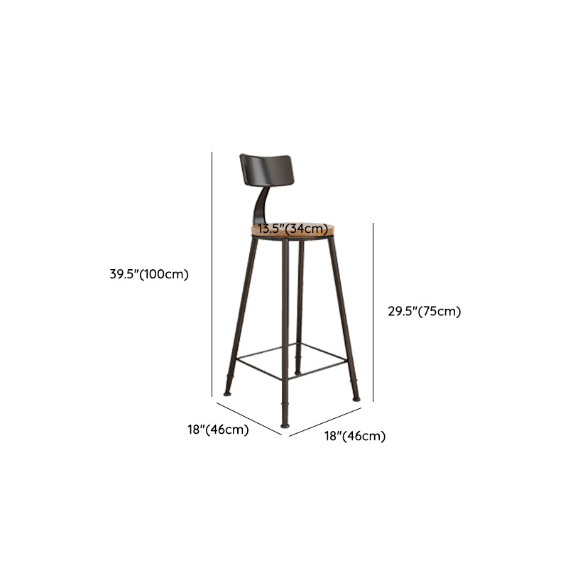 Contemporary Round Dining Stools Metal Barstools with Footrest Clearhalo 'Bar Furniture' 'Bar Stools' 'bar_stools' 'furn' 'furn_bar_stools' 'Furniture' 'Kitchen & Dining Furniture' 7096677