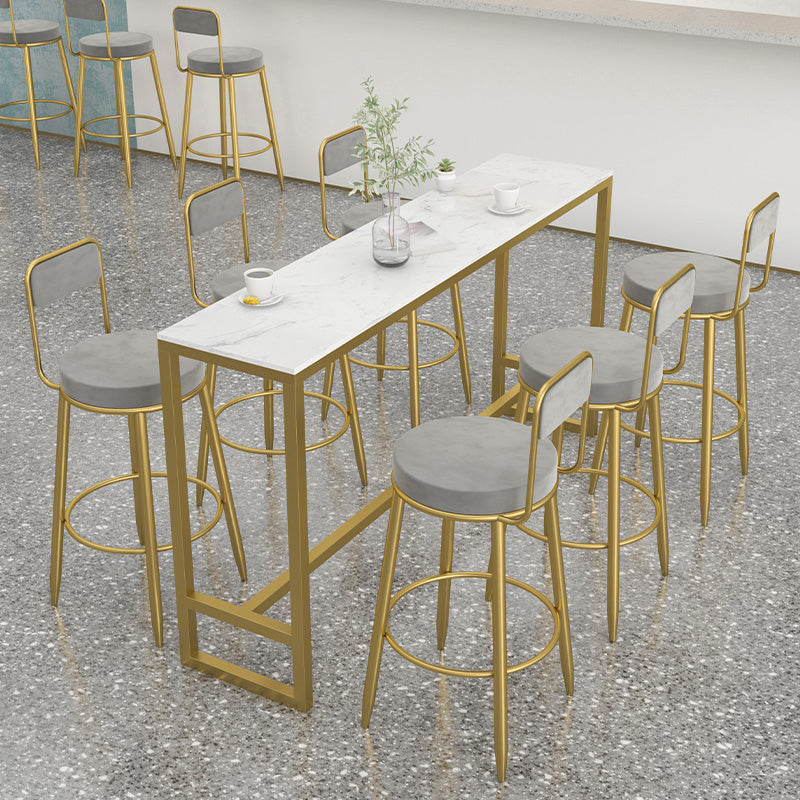 Sgabelli da bar in imbottitura rotonda con poggiapiedi