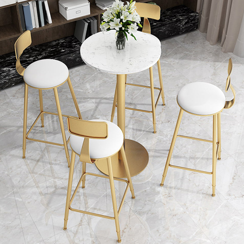 Glamouröser runder Esshocker Low Rückenstühle mit goldener Metallbasis