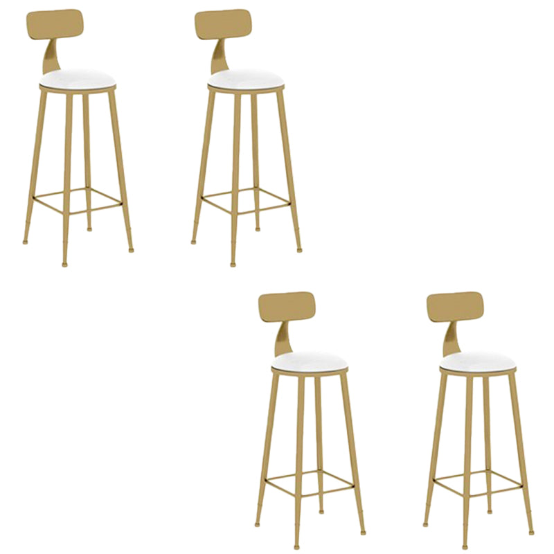 Glamouröser runder Esshocker Low Rückenstühle mit goldener Metallbasis