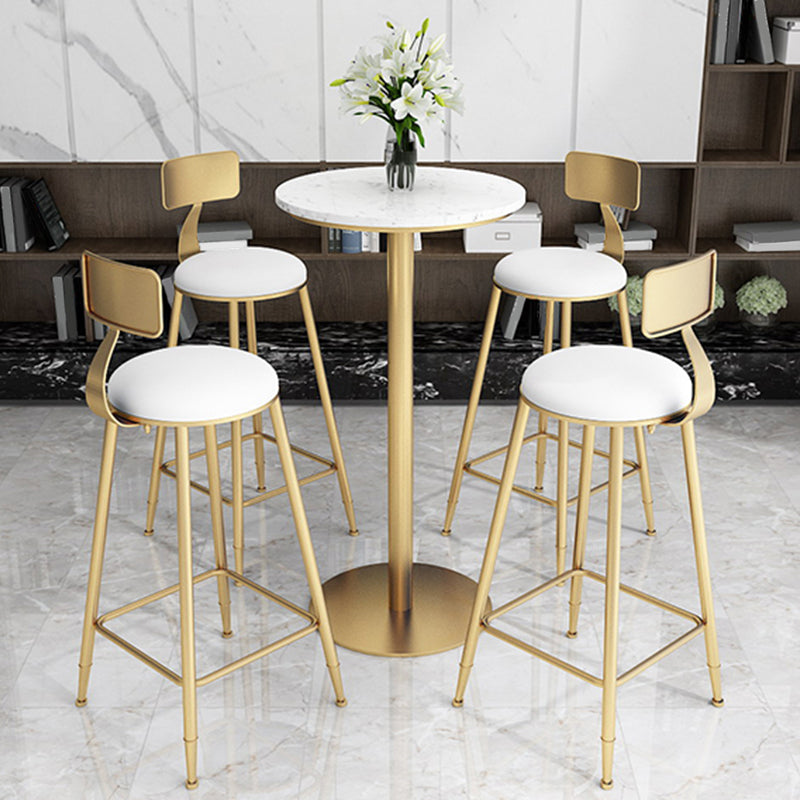 Glamouröser runder Esshocker Low Rückenstühle mit goldener Metallbasis
