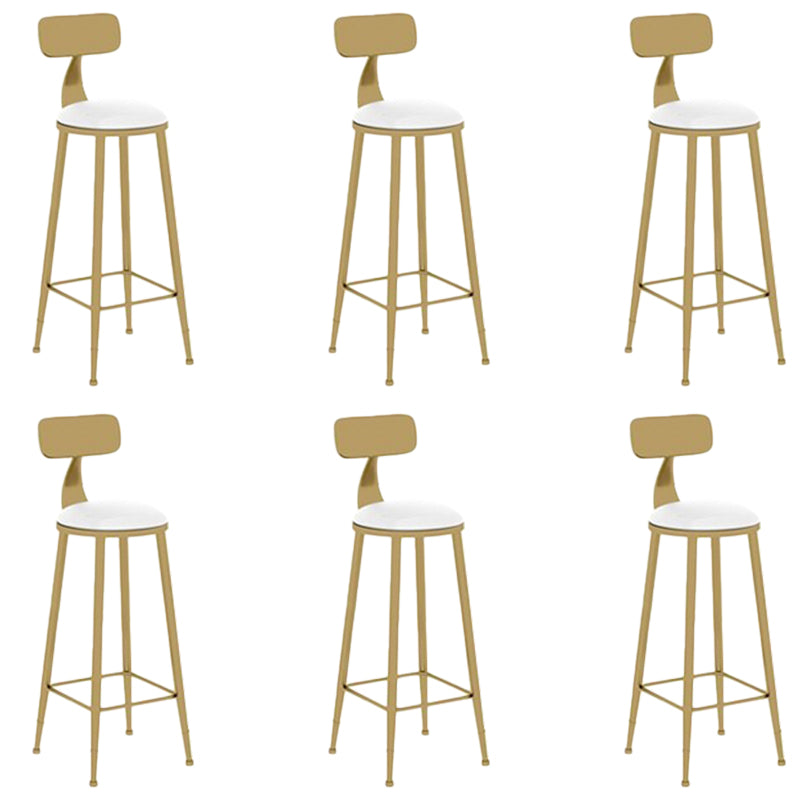 Glamouröser runder Esshocker Low Rückenstühle mit goldener Metallbasis