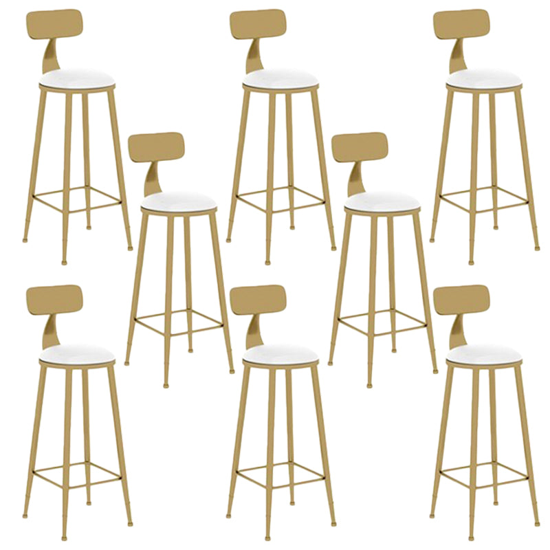 Glamouröser runder Esshocker Low Rückenstühle mit goldener Metallbasis