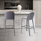 Faux Leather Dining Stools Low Back Bucket Bar Stools with Metal Base