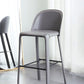 Faux Leather Dining Stools Low Back Bucket Bar Stools with Metal Base