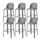 Faux Leather Dining Stools Low Back Bucket Bar Stools with Metal Base