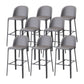 Faux Leather Dining Stools Low Back Bucket Bar Stools with Metal Base