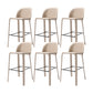 Faux Leather Dining Stools Low Back Bucket Bar Stools with Metal Base
