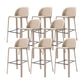 Faux Leather Dining Stools Low Back Bucket Bar Stools with Metal Base