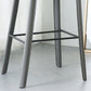 Faux Leather Dining Stools Low Back Bucket Bar Stools with Metal Base