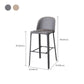 Faux Leather Dining Stools Low Back Bucket Bar Stools with Metal Base