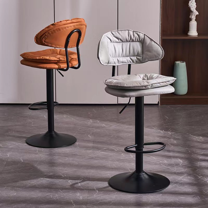 Adjustable Armless Swivel Barstools Upholstered Indoor Bar Stool Clearhalo 'Bar Furniture' 'Bar Stools' 'bar_stools' 'furn' 'furn_bar_stools' 'Furniture' 'Kitchen & Dining Furniture' 7096735