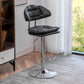Adjustable Armless Swivel Barstools Upholstered Indoor Bar Stool Black Chrome 1 Piece Clearhalo 'Bar Furniture' 'Bar Stools' 'bar_stools' 'furn' 'furn_bar_stools' 'Furniture' 'Kitchen & Dining Furniture' 7096743