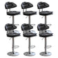 Adjustable Armless Swivel Barstools Upholstered Indoor Bar Stool Black Chrome 6 Piece Set Clearhalo 'Bar Furniture' 'Bar Stools' 'bar_stools' 'furn' 'furn_bar_stools' 'Furniture' 'Kitchen & Dining Furniture' 7096749