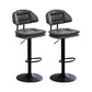 Adjustable Armless Swivel Barstools Upholstered Indoor Bar Stool Grey Black 2 Piece Set Clearhalo 'Bar Furniture' 'Bar Stools' 'bar_stools' 'furn' 'furn_bar_stools' 'Furniture' 'Kitchen & Dining Furniture' 7096752
