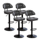 Adjustable Armless Swivel Barstools Upholstered Indoor Bar Stool Grey Black 4 Piece Set Clearhalo 'Bar Furniture' 'Bar Stools' 'bar_stools' 'furn' 'furn_bar_stools' 'Furniture' 'Kitchen & Dining Furniture' 7096753