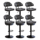 Adjustable Armless Swivel Barstools Upholstered Indoor Bar Stool Grey Black 6 Piece Set Clearhalo 'Bar Furniture' 'Bar Stools' 'bar_stools' 'furn' 'furn_bar_stools' 'Furniture' 'Kitchen & Dining Furniture' 7096754