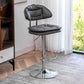 Adjustable Armless Swivel Barstools Upholstered Indoor Bar Stool Grey Chrome 1 Piece Clearhalo 'Bar Furniture' 'Bar Stools' 'bar_stools' 'furn' 'furn_bar_stools' 'Furniture' 'Kitchen & Dining Furniture' 7096756