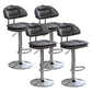 Adjustable Armless Swivel Barstools Upholstered Indoor Bar Stool Grey Chrome 4 Piece Set Clearhalo 'Bar Furniture' 'Bar Stools' 'bar_stools' 'furn' 'furn_bar_stools' 'Furniture' 'Kitchen & Dining Furniture' 7096758