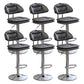 Adjustable Armless Swivel Barstools Upholstered Indoor Bar Stool Grey Chrome 6 Piece Set Clearhalo 'Bar Furniture' 'Bar Stools' 'bar_stools' 'furn' 'furn_bar_stools' 'Furniture' 'Kitchen & Dining Furniture' 7096759