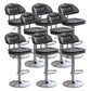 Adjustable Armless Swivel Barstools Upholstered Indoor Bar Stool Grey Chrome 8 Piece Set Clearhalo 'Bar Furniture' 'Bar Stools' 'bar_stools' 'furn' 'furn_bar_stools' 'Furniture' 'Kitchen & Dining Furniture' 7096760
