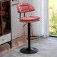 Adjustable Armless Swivel Barstools Upholstered Indoor Bar Stool Pink Black 1 Piece Clearhalo 'Bar Furniture' 'Bar Stools' 'bar_stools' 'furn' 'furn_bar_stools' 'Furniture' 'Kitchen & Dining Furniture' 7096761
