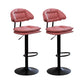 Adjustable Armless Swivel Barstools Upholstered Indoor Bar Stool Pink Black 2 Piece Set Clearhalo 'Bar Furniture' 'Bar Stools' 'bar_stools' 'furn' 'furn_bar_stools' 'Furniture' 'Kitchen & Dining Furniture' 7096762