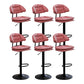 Adjustable Armless Swivel Barstools Upholstered Indoor Bar Stool Pink Black 6 Piece Set Clearhalo 'Bar Furniture' 'Bar Stools' 'bar_stools' 'furn' 'furn_bar_stools' 'Furniture' 'Kitchen & Dining Furniture' 7096764