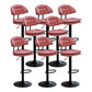 Adjustable Armless Swivel Barstools Upholstered Indoor Bar Stool Pink Black 8 Piece Set Clearhalo 'Bar Furniture' 'Bar Stools' 'bar_stools' 'furn' 'furn_bar_stools' 'Furniture' 'Kitchen & Dining Furniture' 7096765