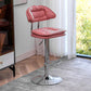 Adjustable Armless Swivel Barstools Upholstered Indoor Bar Stool Pink Chrome 1 Piece Clearhalo 'Bar Furniture' 'Bar Stools' 'bar_stools' 'furn' 'furn_bar_stools' 'Furniture' 'Kitchen & Dining Furniture' 7096766