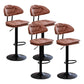 Adjustable Armless Swivel Barstools Upholstered Indoor Bar Stool Brown Black 4 Piece Set Clearhalo 'Bar Furniture' 'Bar Stools' 'bar_stools' 'furn' 'furn_bar_stools' 'Furniture' 'Kitchen & Dining Furniture' 7096773