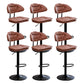 Adjustable Armless Swivel Barstools Upholstered Indoor Bar Stool Brown Black 6 Piece Set Clearhalo 'Bar Furniture' 'Bar Stools' 'bar_stools' 'furn' 'furn_bar_stools' 'Furniture' 'Kitchen & Dining Furniture' 7096774