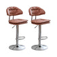 Adjustable Armless Swivel Barstools Upholstered Indoor Bar Stool Brown Chrome 2 Piece Set Clearhalo 'Bar Furniture' 'Bar Stools' 'bar_stools' 'furn' 'furn_bar_stools' 'Furniture' 'Kitchen & Dining Furniture' 7096777