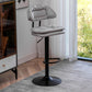 Adjustable Armless Swivel Barstools Upholstered Indoor Bar Stool Gray-White Black 1 Piece Clearhalo 'Bar Furniture' 'Bar Stools' 'bar_stools' 'furn' 'furn_bar_stools' 'Furniture' 'Kitchen & Dining Furniture' 7096781