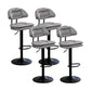 Adjustable Armless Swivel Barstools Upholstered Indoor Bar Stool Gray-White Black 4 Piece Set Clearhalo 'Bar Furniture' 'Bar Stools' 'bar_stools' 'furn' 'furn_bar_stools' 'Furniture' 'Kitchen & Dining Furniture' 7096783
